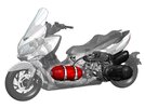 Suzuki's Burgman 400 ABS scooter, showing off reworked inners as a hydrogen tech test model. Media sourced from CycleWorld. Suzuki's Burgman 400 ABS scooter, showing off reworked inners as a hydrogen tech test model. Media sourced from CycleWorld.