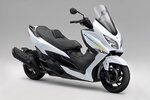 Suzuki's Burgman 400 ABS scooter, showing off reworked inners as a hydrogen tech test model. Media sourced from CycleWorld. Suzuki's Burgman 400 ABS scooter, showing off reworked inners as a hydrogen tech test model. Media sourced from CycleWorld.