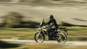 A rider on an adventure motorcycle. A rider on an adventure motorcycle.