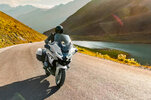 2023 BMW R 1250 RT Triple Black Tourer beside lake