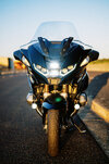 Detail shot of 2023 BMW R 1250 RT Triple Black Tourer