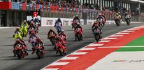 Racers on a racing circuit. Racers on a racing circuit.
