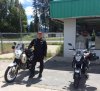 Tim Tew with the two bikes at US95 MNoyie truckstop July 2018.jpg