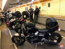 Bikers waiting for the train Bikers waiting for the train