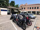 Motorcycles parked outside Motorcycles parked outside