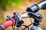 Close-up shot of a throttle-driven eBike handlebar Close-up shot of a throttle-driven eBike handlebar