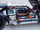 a cross section of the BMW's CE-04 electric scooter showing the internals and battery a cross section of the BMW's CE-04 electric scooter showing the internals and battery